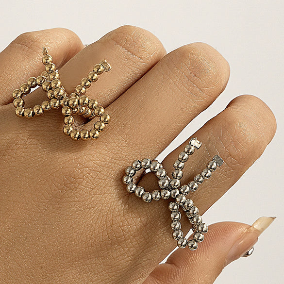 Rings Plastic Resin Sweet Style Bow Geometric Pure Handmade