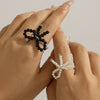 Rings Plastic Resin Sweet Style Bow Geometric Pure Handmade