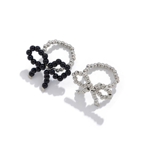 Rings Plastic Resin Sweet Style Bow Geometric Pure Handmade