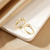 Rings Stainless Steel Imitation Pearl Star Shaped Light Luxury Style Electroplated