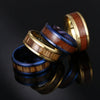 Rings Stainless Steel Inlaid Teak Titanium Steel Geometric Dripping Oil Unisex