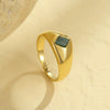 Rings Stainless Steel Natural Stone Geometric Light Luxury Style Electroplating For Women