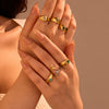 Rings Stainless Steel Natural Stone Geometric Light Luxury Style Electroplating For Women