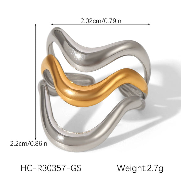 Rings Stainless Steel Titanium Steel Geometric Style Electroplating Niche Design Simple Versatile Hand Accessories