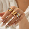 Rings Stainless Steel Titanium Steel Geometric Style Electroplating Niche Design Simple Versatile Hand Accessories
