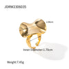 Rings Titanium Steel Stainless Steel Geometric Pleated Open Ring French Retro Style Electroplating Jewelry