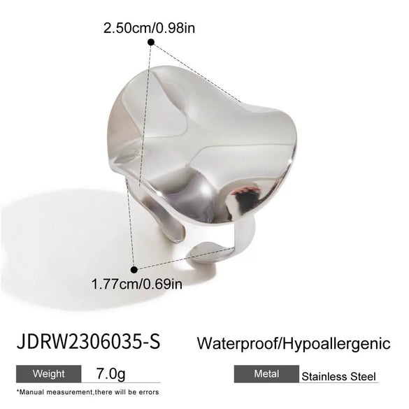 Rings Titanium Steel Stainless Steel Geometric Pleated Open Ring French Retro Style Electroplating Jewelry