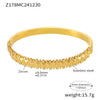 Riveted Stainless Steel Zircon Bracelet With Geometric Style Electroplated 18K Gold Handmade And Polished