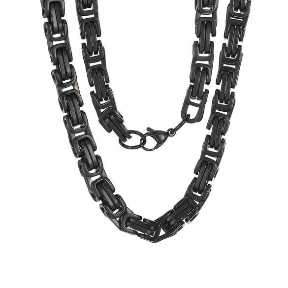Rock Cool Style Color Block Solid Color Stainless Steel 18K Gold Plated Unisex Necklace