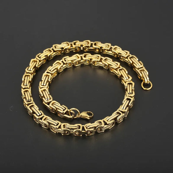 Rock Cool Style Color Block Solid Color Stainless Steel 18K Gold Plated Unisex Necklace