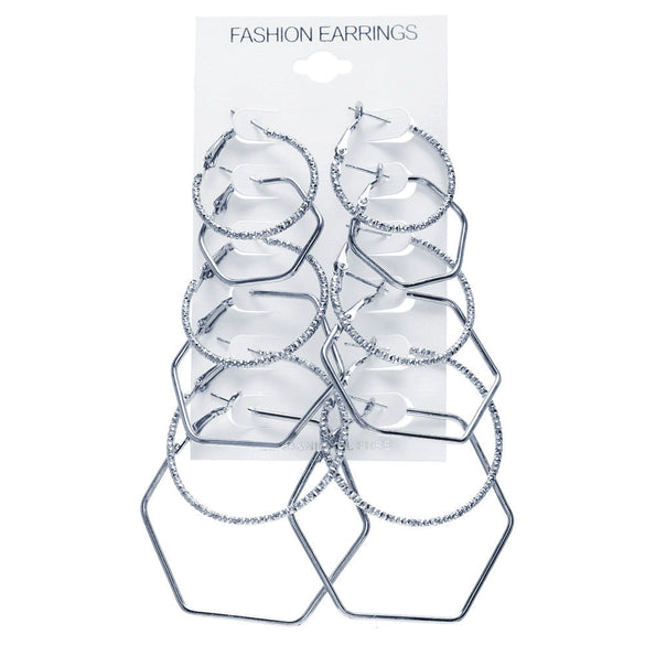 Rock Exaggerated Ear Ring 6Piece Set Earrings Suit Personality Earrings Combination