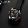 Roller Sports Watch Men's Fashion Waterproof Quartz Watch Alloy Case Silicone Strap Round Dial