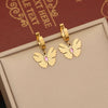 Romantic Commute Butterfly Stainless Steel Plating Inlay Artificial Diamond Bracelets Earrings Necklace