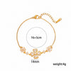 Romantic Double Flower Titanium Steel Ring Bracelet And Necklace Jewelry Set With Rose Gold Plated Copper Accents For Women