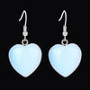 Romantic Heart Shaped Natural Stone And Copper Fish Hook Earrings Minimalist Semi Precious Crystal Earrings