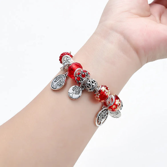 Romantic Pastoral Four Leaf Clover Forest Gold Plated Rhinestones Zircon Artificial Crystal Alloy Wholesale Bracelets