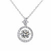 Romantic Shiny Round Rhombus Sterling Silver Moissanite Zircon Pendant Necklace In Bulk