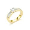 Wholesale Jewelry Romantic Shiny Round Titanium Steel Zircon 18K Gold Plated Polishing Plating Inlay Rings
