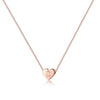 Rose Gold Copper Heart Letter Pendant Necklace Minimalist Electroplated Alphabet Necklace With Regular Chain For Women