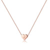 Rose Gold Copper Heart Letter Pendant Necklace Minimalist Electroplated Alphabet Necklace With Regular Chain For Women