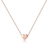 Rose Gold Copper Heart Letter Pendant Necklace Minimalist Electroplated Alphabet Necklace With Regular Chain For Women
