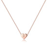 Rose Gold Copper Heart Letter Pendant Necklace Minimalist Electroplated Alphabet Necklace With Regular Chain For Women