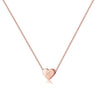 Rose Gold Copper Heart Letter Pendant Necklace Minimalist Electroplated Alphabet Necklace With Regular Chain For Women