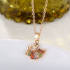 Rose Gold Copper Swan Pendant Necklace With Zircon Inlay Animal Design O Chain Clavicle Necklace For Women