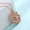 Rose Gold Electroplated Flower Pendant Necklace With Aaa Zircon For Women Natural Style Jewelry