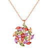 Rose Gold Electroplated Flower Pendant Necklace With Aaa Zircon For Women Natural Style Jewelry