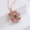 Rose Gold Electroplated Flower Pendant Necklace With Aaa Zircon For Women Natural Style Jewelry