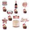 Rose Gold Foil Paper New Year Cake Card Bottle Cake Flag And Christmas Pendant Decoration Wholesale