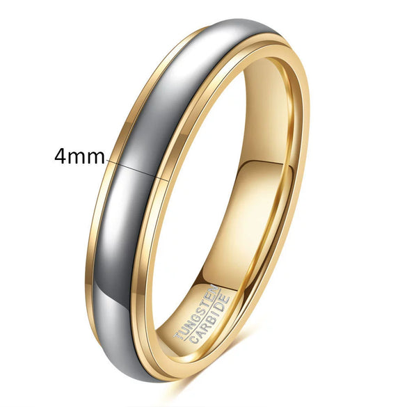Rose Gold Geometric Curved Tungsten Steel Ring With Doublesided Electroplated Finish For Women And Men