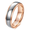 Rose Gold Geometric Curved Tungsten Steel Ring With Doublesided Electroplated Finish For Women And Men