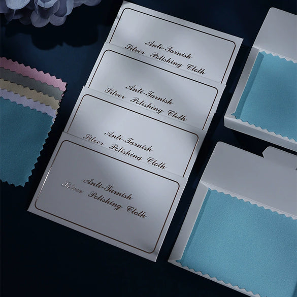 Rose Gold Paper Card Doublesided Deerskin Velvet Sterling Silver Jewelry Polishing Cleaning Cloth