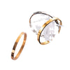 Rose Gold Smooth Oval Titanium Steel Open Cuff Bracelet With Gold Inlaid Finish For Men And Women