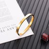 Rose Gold Smooth Oval Titanium Steel Open Cuff Bracelet With Gold Inlaid Finish For Men And Women