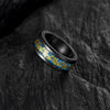 Rotatable Chinese Dragon Decompression Ring Titanium Steel Electroplated Black Geometric Jewelry