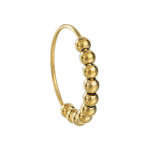 Rotatable Decompression Anxiety Bead Ring Stainless Steel Jewelry Electroplated Unisex