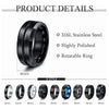 Rotatable Decompression Unisex Geometric Titanium Steel Couple Ring With Vacuum Plating