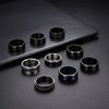 Rotatable Decompression Unisex Geometric Titanium Steel Couple Ring With Vacuum Plating