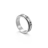 Rotatable Decompression Unisex Titanium Steel Ring With Geometric Pattern And Corrosion Greasing Treatment