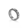 Rotatable Decompression Unisex Titanium Steel Ring With Geometric Pattern And Corrosion Greasing Treatment