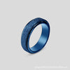 Rotatable Frosted Titanium Steel Geometric Ring Electroplated Unisex Decompression Finger Ring In Multicolor