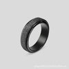 Rotatable Frosted Titanium Steel Geometric Ring Electroplated Unisex Decompression Finger Ring In Multicolor