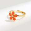 Rotatable Living Antianxiety Decompression Microinlaid Zircon Copper Ring For Women With Plant Flowers Style And Electroplating Design