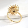 Rotatable Ring Copper Geometric Flowers Female Electroplated Fashion Light Luxury