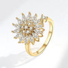 Rotatable Ring Copper Geometric Flowers Female Electroplated Fashion Light Luxury