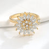 Rotatable Ring Copper Geometric Flowers Female Electroplated Fashion Light Luxury