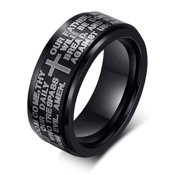 Rotatable Stainless Steel Men's Ring With Electroplating Fashion Style